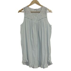 Amanda Stewart Country Cotton Sleeveless Nightgown, blue, Medium